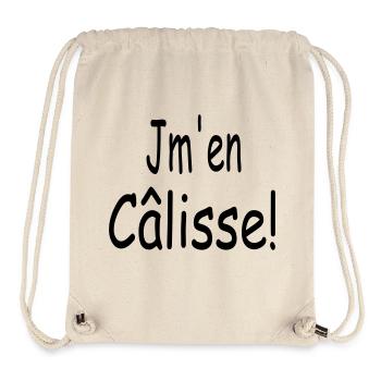 Jm' en Câlisse! - Sac à cordon recyclé Stanley/Stella - blanc naturel - Devant