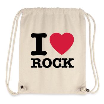 i love rock / I heart rock - Sac à cordon recyclé Stanley/Stella - blanc naturel - Devant