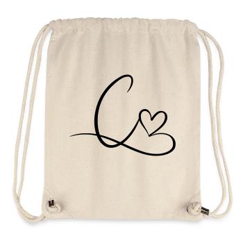 Letter C Initial letter Name Calligraphy Heart - Stanley/Stella Recycled Gym Bag - natural - Front