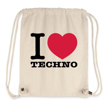 I love Techno Musik - Stanley/Stella recycelter Gym Bag - Naturweiß - Vorne