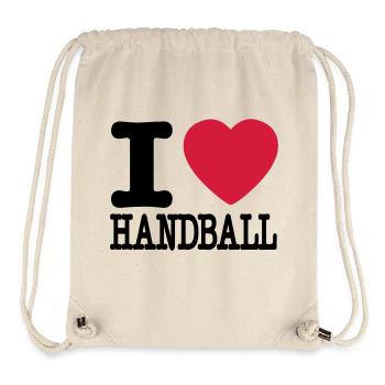 i love handball heart - Stanley/Stella Recycled Gym Bag - natural - Front