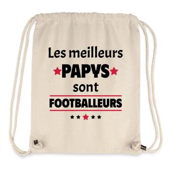 Les meilleurs papys sont footballeurs, cadeau noël - Sac à cordon recyclé Stanley/Stella - blanc naturel - Devant