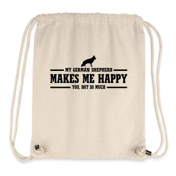 GERMAN SHEPHERD makes me happy - Sac à cordon recyclé Stanley/Stella - blanc naturel - Devant