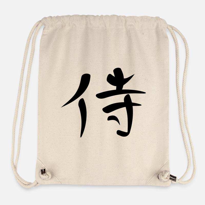 Kanji - Samurai - Sac à cordon recyclé Stanley/Stella - blanc naturel