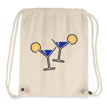 2 Cocktailgläser / Cocktail / Martini + (Blau) - Stanley/Stella recycelter Gym Bag - Naturweiß - Vorne