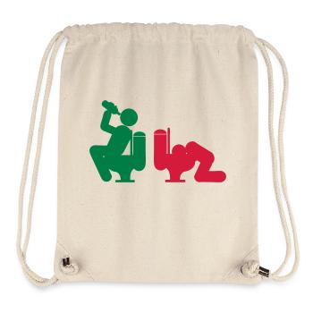 alcool humour boire chiotte vomit toilette wc i - Sac à cordon recyclé Stanley/Stella - blanc naturel - Devant