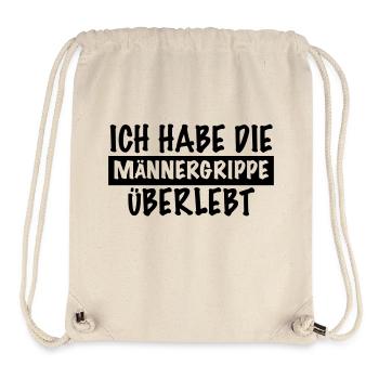 lustiger Spruch MÄNNERGRIPPE ÜBERLEBT kranker Mann - Stanley/Stella recycelter Gym Bag - Naturweiß - Vorne