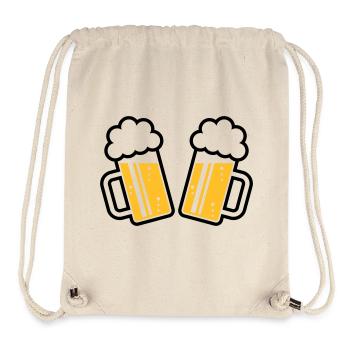 2 chopes à bière À votre santé, à votre santé ! (chopes à bière 2C) - Sac à cordon recyclé Stanley/Stella - blanc naturel - Devant