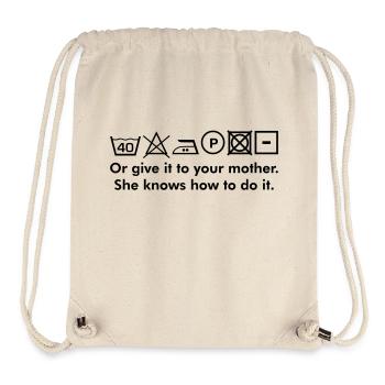 Waschanleitung Or Give It To Your Mother Kult Text - Stanley/Stella recycelter Gym Bag - Naturweiß - Vorne