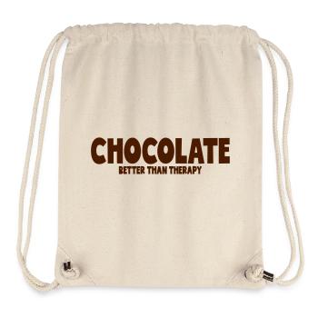LE CHOCOLAT MIEUX QUE LA THÉRAPIE - Sac à cordon recyclé Stanley/Stella - blanc naturel - Devant