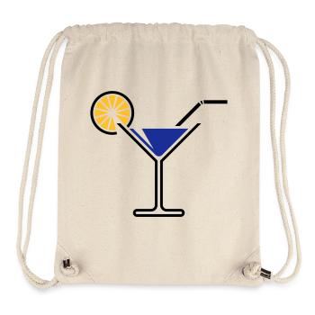 Cocktail / Cocktailglas / Martini + (Blau) - Stanley/Stella recycelter Gym Bag - Naturweiß - Vorne