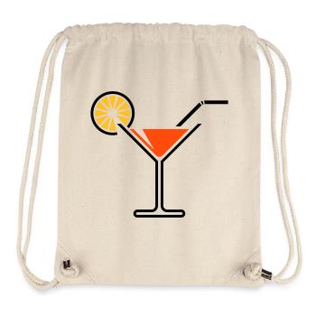 Cocktail / Cocktailglas / Martini + (Orange) - Stanley/Stella recycelter Gym Bag - Naturweiß - Vorne