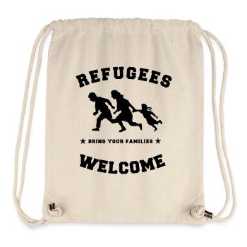 refugees welcome - Stanley/Stella recycelter Gym Bag - Naturweiß - Vorne