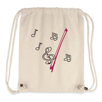 Clefs , notes - Sac à cordon recyclé Stanley/Stella - blanc naturel - Devant