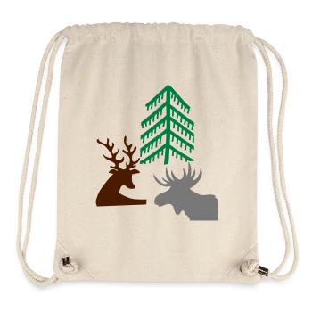 Hirsche im Wald - Stanley/Stella recycelter Gym Bag - Naturweiß - Vorne
