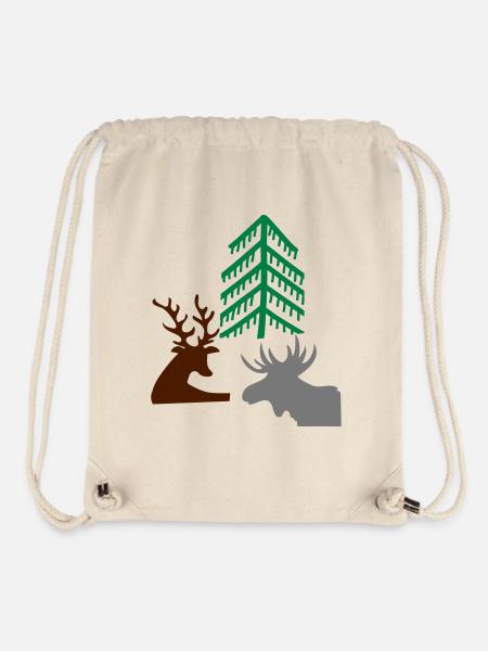 Hirsche im Wald - Stanley/Stella recycelter Gym Bag - Naturweiß
