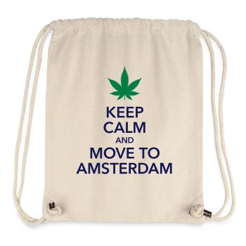keep calm move to Amsterdam Holland Cannabis Dope - Stanley/Stella recycelter Gym Bag - Naturweiß - Vorne