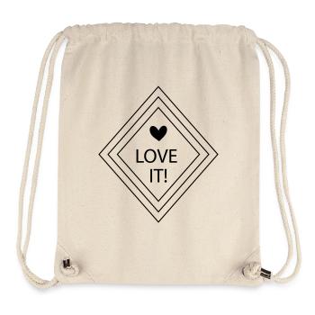 Love it! - Raute mit Herz - Stanley/Stella recycelter Gym Bag - Naturweiß - Vorne