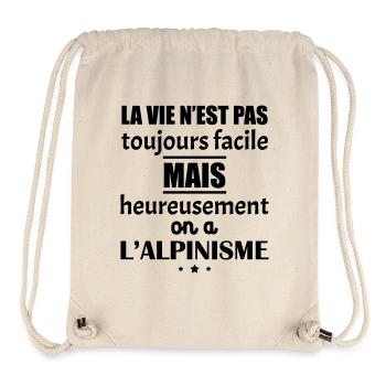 La vie n est pas toujours facile alpinisme, noël - Sac à cordon recyclé Stanley/Stella - blanc naturel - Devant