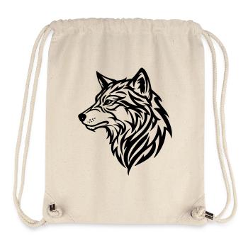 Wolf - tribal style - Stanley/Stella Recycled Gym Bag - natural - Front