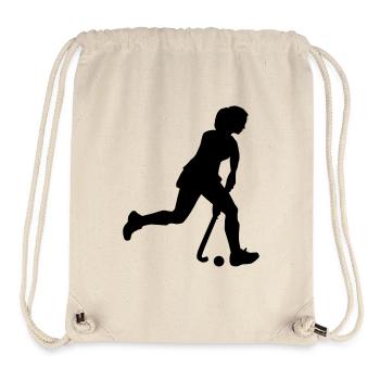 hockey_woman_1c - Stanley/Stella Recycled Gym Bag - natural - Front
