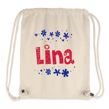 Nom de Lina - Sac à cordon recyclé Stanley/Stella - blanc naturel - Devant