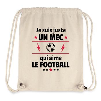 Juste un mec qui aime le football,footballeur,noël - Sac à cordon recyclé Stanley/Stella - blanc naturel - Devant