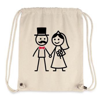 Wedding Couple Married Couple Wedding - Stanley/Stella Recycled Gym Bag - natural - Front