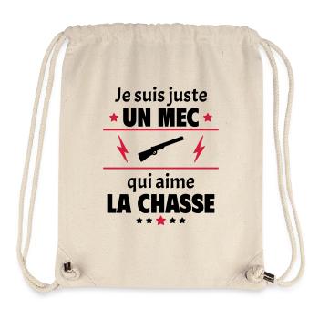 Juste un mec qui aime la chasse, chasseur, noël - Sac à cordon recyclé Stanley/Stella - blanc naturel - Devant