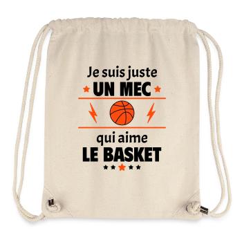 Juste un mec qui aime le basket, basketteur, noël - Sac à cordon recyclé Stanley/Stella - blanc naturel - Devant