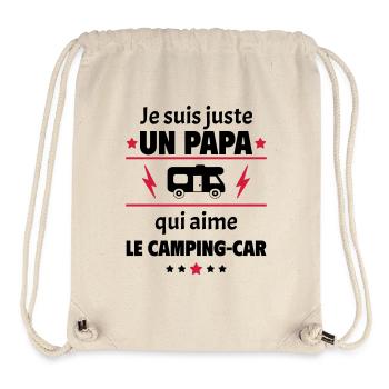 Juste un papa qui aime le camping-car, noël - Sac à cordon recyclé Stanley/Stella - blanc naturel - Devant