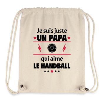 Juste un papa qui aime le handball, handballeur - Sac à cordon recyclé Stanley/Stella - blanc naturel - Devant