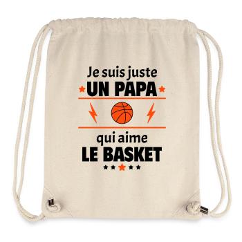 Juste un papa qui aime le basket,basketteur, noël - Sac à cordon recyclé Stanley/Stella - blanc naturel - Devant