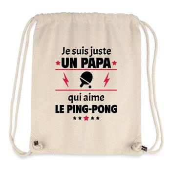 Juste un papa qui aime le ping-pong, pongiste,noël - Sac à cordon recyclé Stanley/Stella - blanc naturel - Devant