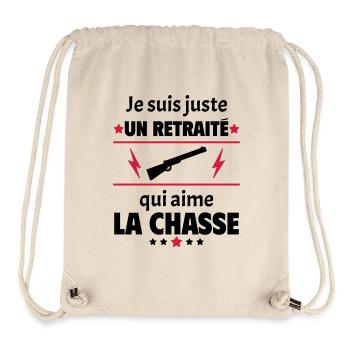 Juste un retraité qui aime la chasse, retraite - Sac à cordon recyclé Stanley/Stella - blanc naturel - Devant