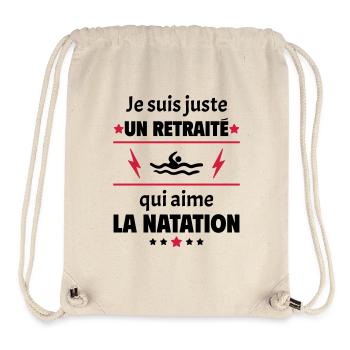 Juste un retraité qui aime la natation, retraite - Sac à cordon recyclé Stanley/Stella - blanc naturel - Devant
