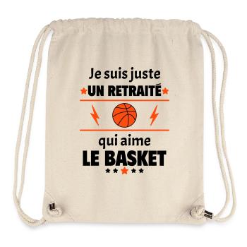 Juste un retraité qui aime le basket, retraite - Sac à cordon recyclé Stanley/Stella - blanc naturel - Devant