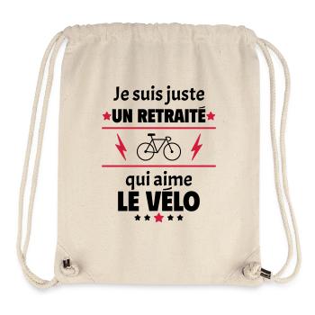 Juste un retraité qui aime le vélo, retraite - Sac à cordon recyclé Stanley/Stella - blanc naturel - Devant