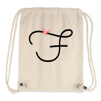 Buchstabe F Schmetterlingsbuchstabe - Stanley/Stella recycelter Gym Bag - Naturweiß - Vorne