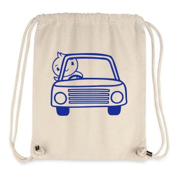 Duck waving car driver driving fast vehicle - Stanley/Stella Recycled Gym Bag - natural - Front