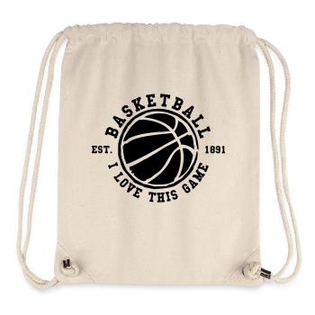 Basket-ball - i love this game - Sac à cordon recyclé Stanley/Stella - blanc naturel - Devant