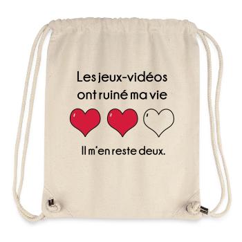 Les Jeux-Vidéos ont ruiné ma vie - Sac à cordon recyclé Stanley/Stella - blanc naturel - Devant