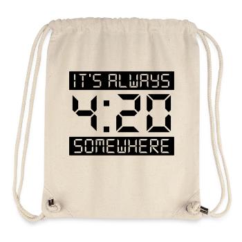 IT'S ALWAYS 4:20 SOMEWHERE - Stanley/Stella recycelter Gym Bag - Naturweiß - Vorne