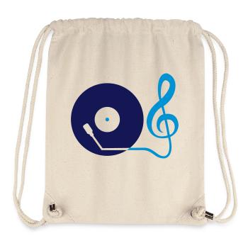 Clé de musique note mixeur de fête vinyle - Sac à cordon recyclé Stanley/Stella - blanc naturel - Devant