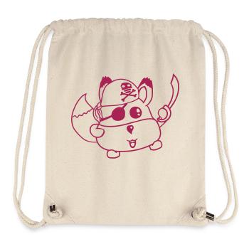 Little Cute Fox Pirate Animal Saber Eye Patch - Stanley/Stella Recycled Gym Bag - natural - Front