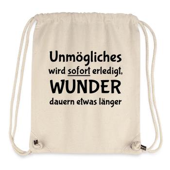 Unmögliches wird sofort erledigt - Stanley/Stella recycelter Gym Bag - Naturweiß - Vorne