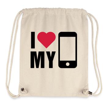 Love mobile - Stanley/Stella Recycled Gym Bag - natural - Front