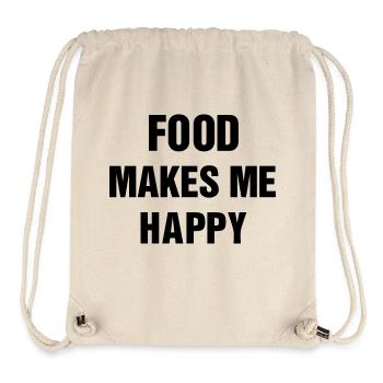 Food makes me happy - Sac à cordon recyclé Stanley/Stella - blanc naturel - Devant
