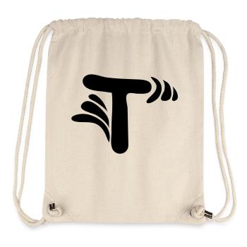 Lettre T & Motif - Sac à cordon recyclé Stanley/Stella - blanc naturel - Devant