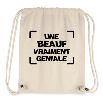 Beauf / Humour / Drôle / Marrant / Beau Frère - Sac à cordon recyclé Stanley/Stella - blanc naturel - Devant